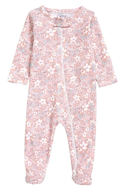 Nordstrom Print Cotton Footie In Pink Lotus Cottage Floral