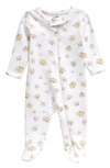 Nordstrom Babies' Print Cotton Footie In White Lilah Floral