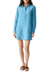 Michael Stars Eleanor Linen Shirtdress In Pool