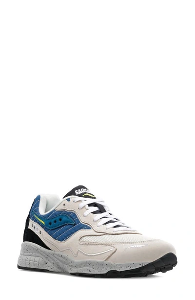 Saucony 3d Grid Hurricane Sneaker In Cream/ Blue