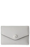 Mulberry Bifold Leather Card Case In Pale Grey