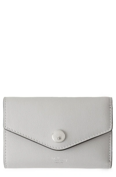 Mulberry Bifold Leather Card Case In Pale Grey