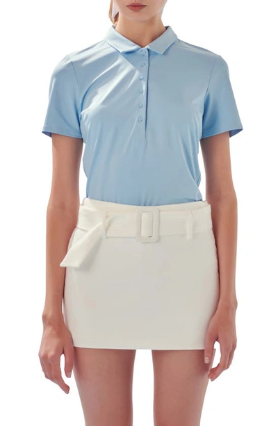 English Factory Stretch Polo In Powder Blue