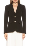 Alexia Admor Jessica Peak Lapel Blazer In Black