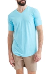 Goodlife Tri-blend Scallop V-neck T-shirt In Neon Blue