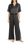 Lunya High Waist Washable Silk Pajamas In Black Ellipsis