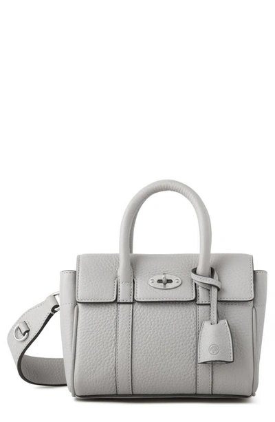Mulberry Mini Bayswater Leather Tote In Pale Grey