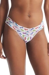 Hanky Panky Signature Lace Original Rise Printed Thong In Playful Expressions