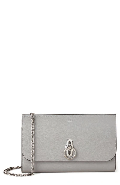 Mulberry Amberley Clutch Leather Bag In Grey