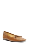 Schutz Arissa Nappa Leather Flat In Tan