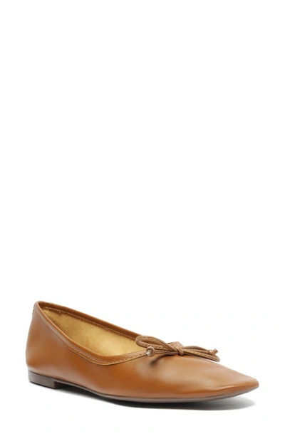 Schutz Arissa Nappa Leather Flat In Tan