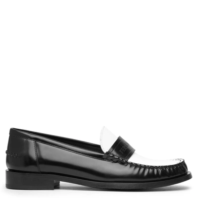 Ferragamo Moccasin With Logo In Black/white