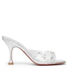 CHRISTIAN LOUBOUTIN DEGRAQUEEN 85 PVC SILVER LEATHER MULES