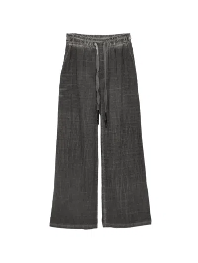 69 By Isaac Sellam Cotton Textured Trousers In Black