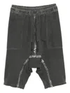 69 By Isaac Sellam Elasticated-waistband Drop-crotch Shorts In Gray
