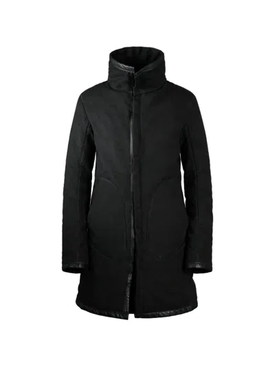 69 By Isaac Sellam Padded Design Coat In Black
