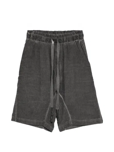 69 By Isaac Sellam Textured Drawstring Shorts In Gray