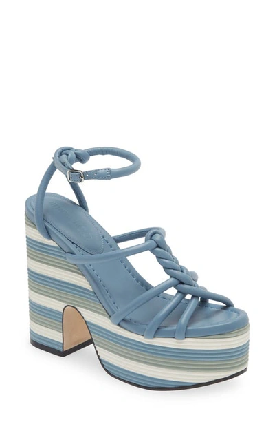 Jimmy Choo Clare Colorblock Leather Platform Sandals In Smoky Blue