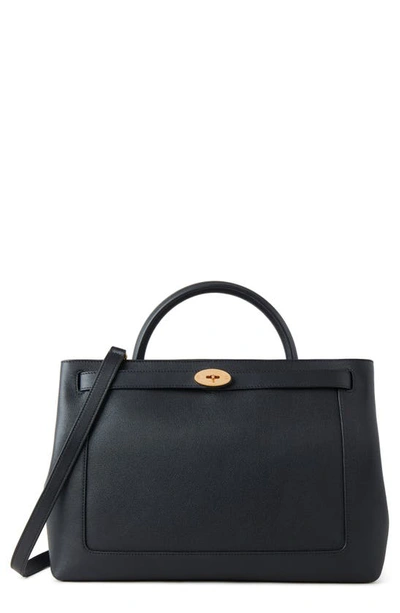 Mulberry Link Silky Calfskin Leather Shoulder Bag In Black