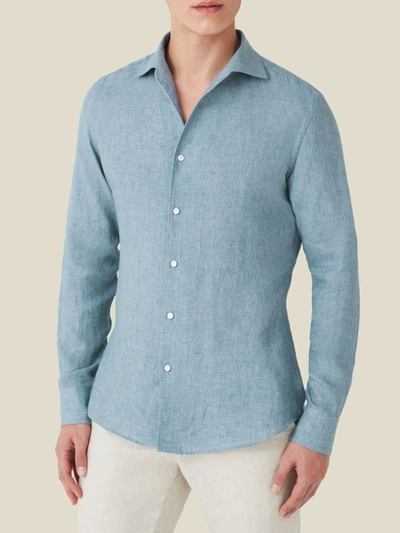 Luca Faloni French Blue Portofino Linen Shirt