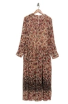 FREE PEOPLE SEE IT THROUGH FLORAL LONG SLEEVE MAXI DRESS