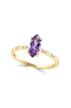 Effy 14k Yellow Gold Amethyst & Diamond Ring In Purple