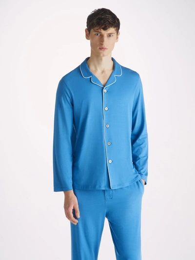 Derek Rose Men's Pyjamas Basel Micro Modal Stretch Ocean In Ocean Blue