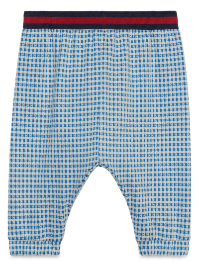 Gucci Babies' Monogram-pattern Wool Trousers In Blue