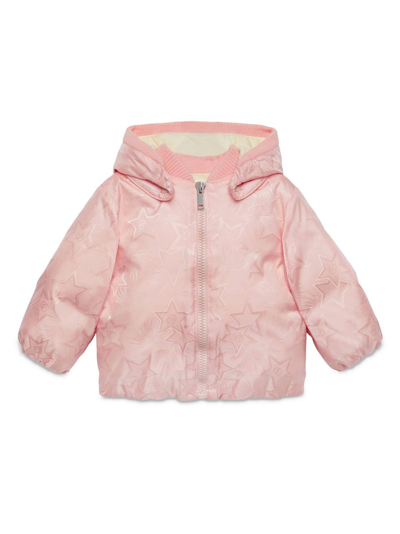 Gucci Babies' Multistar Hooded Padded Jacket In Pink