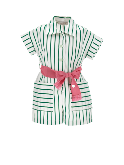 Monnalisa Kids'   Striped Jumpsuit In White