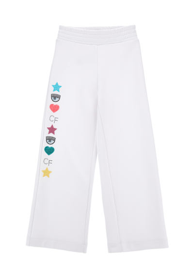 Chiara Ferragni Cf Embroidery Fleece Joggers In White