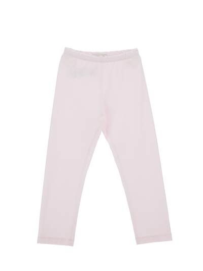 Monnalisa Kids'   Stretch Cotton Leggings In Dusty Pink Rose