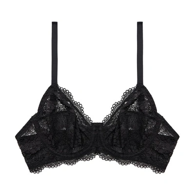Else Peony Stretch-lace Underwired Soft-cup Bra In Black