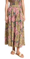 Madewell Crinkle Crepe Maxi Skirt In Monstera Tropical Print Dark C