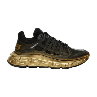 Versace Trigreca Sneakers In 2b130_black_gold