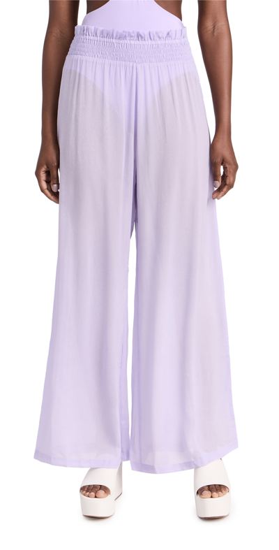 Cin Cin Mission Shirred Trousers Periwinkle Xl In Purple