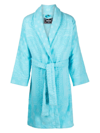 VERSACE BLUE BAROCCO TERRY-CLOTH COTTON ROBE,ZACJ000081A0820320247429