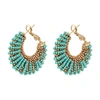 Gas Bijoux Izzia Turquoise Beaded Hoop Earrings In Turquoise
