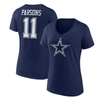 Fanatics Micah Parsons Navy Dallas Cowboys Plus Size Fair Catch Name & Number V-neck T-shirt In Navy