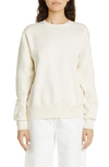 Totême Crewneck Cotton Sweatshirt In Meringue