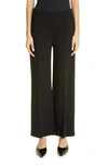 Totême Black Wide-leg Pants With Elasticized Waistband In Nero