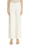 Totême Hollywood Waist Crepe Wide Leg Pants In White