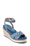 Cole Haan Women's Cloud Ankle Strap Espadrille Wedge Sandals In Denim Jacquard