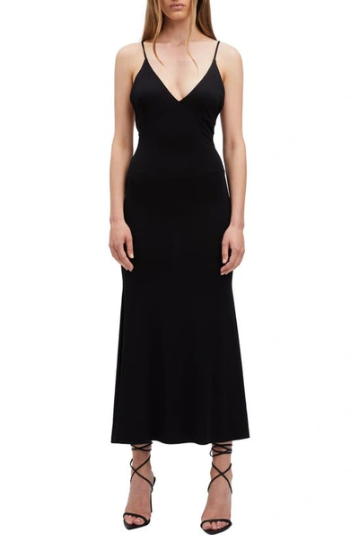 Bardot Victoire Diamante Strappy-back Maxi Dress In Black