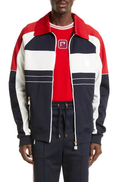 Balmain Sportjacke Mit Logo-patch In Multicolor