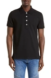 Balmain Monogram Short-sleeved Polo T-shirt In Black