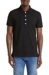 BALMAIN BALMAIN MONOGRAM JACQUARD STRETCH COTTON POLO