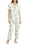 Nordstrom Moonlight Eco Crop Pajamas In Blue Morning Fruity Floral