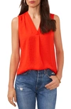 Vince Camuto Rumpled Satin Blouse In Fiery Red