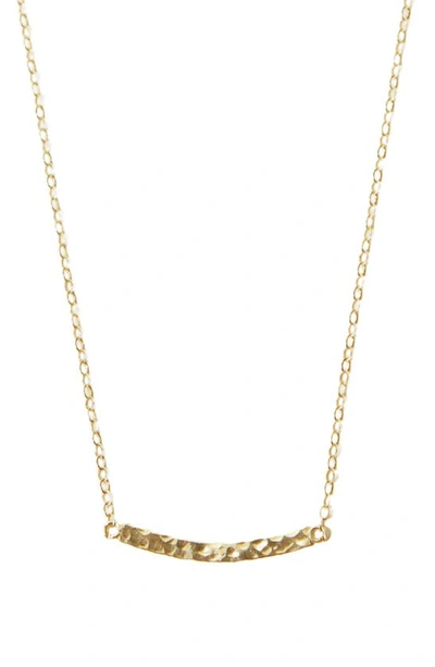 Argento Vivo Sterling Silver Hammered Pendant Necklace In Gold